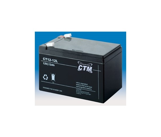 Baterie - CTM CT 12-12L (12V/12Ah - Faston 250), životnost 5let