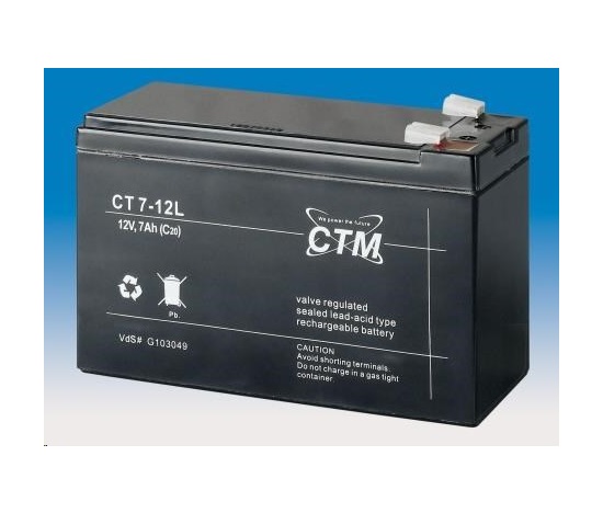 Baterie - CTM CT 12-7L (12V/7Ah - Faston 250), životnost 5let