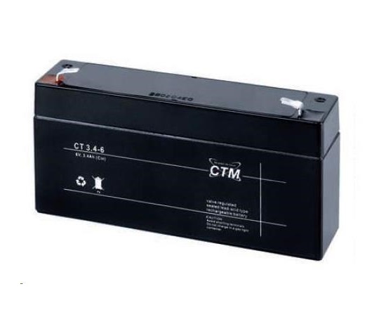 Baterie - CTM CT 6-3,4 (6V/3,4Ah - Faston 187), životnost 5let