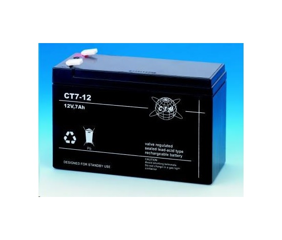Baterie - CTM CT 12-7 (12V/7Ah - Faston 187), životnost 5let