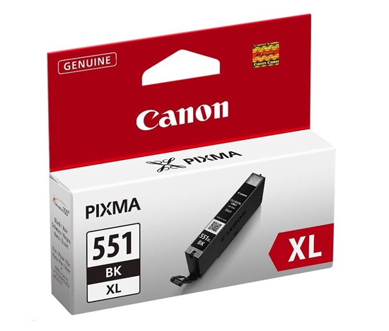 Canon CARTRIDGE CLI-551BK XL černá pro Pixma iP, Pixma iX, Pixma MG a Pixma MX 6850, 725, 7250, 925, 8750, 5450, 5550, 5650, 5655, 6350, 6450, 6650, 7150 a 7550 (1130 str.