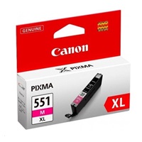 Canon CARTRIDGE CLI-551M XL purpurová pro Pixma iP, Pixma iX, Pixma MG a Pixma MX 6850, 725, 7250, 925, 8750, 5450, 5550, 5650, 5655, 6350, 6450, 6650, 7150 a 7550 (680 str.)