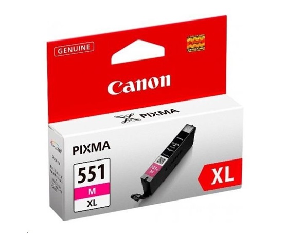 Canon CARTRIDGE CLI-551M XL purpurová pro Pixma iP, Pixma iX, Pixma MG a Pixma MX 6850, 725, 7250, 925, 8750, 5450, 5550, 5650, 5655, 6350, 6450, 6650, 7150 a 7550 (680 str.)
