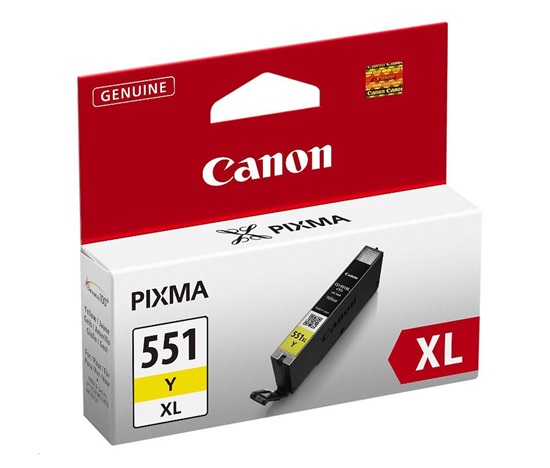 Canon CARTRIDGE CLI-551Y XL žlutá pro Pixma iP, Pixma iX, Pixma MG a Pixma MX 6850, 725, 7250, 925, 8750, 5450, 5550, 5650, 5655, 6350, 6450, 6650, 7150 a 7550 (695 str.