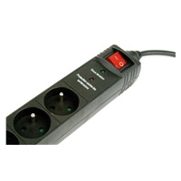 GEMBIRD Přepěťová ochrana, 5 zásuvek, 1,5m, černá