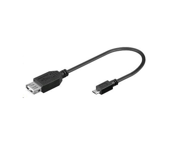 PREMIUMCORD Redukce USB 2.0 A - Micro B OTG, kabel (F/M, On The Go kompatibilní)