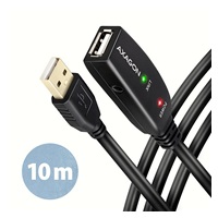 AXAGON ADR-210, USB 2.0 A-M -> A-F aktivní prodlužovací / repeater kabel, 10m