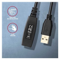 AXAGON ADR-210, USB 2.0 A-M -> A-F aktivní prodlužovací / repeater kabel, 10m
