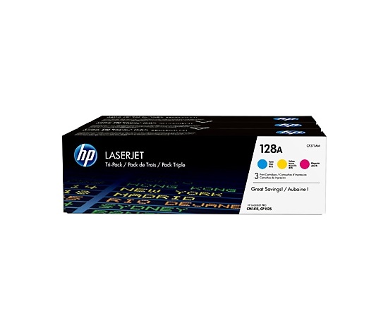 HP 128A CMY 3-pack LJ Toner Cart, CF371AM (1,300 / 1,300 / 1,300 pages)