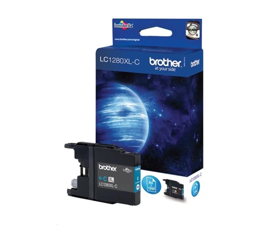 BROTHER INK LC-1280XLC, azurový inkoust pro MFC-J6910DW, 1 200 str.