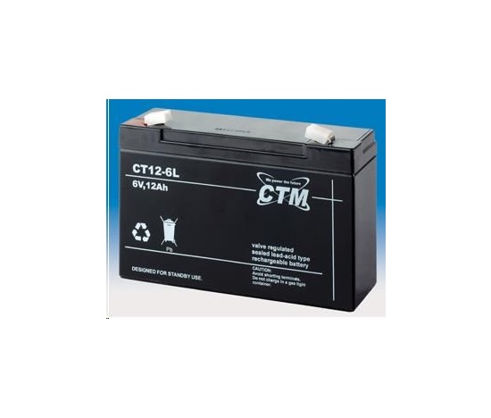 Baterie - CTM CT 6-12L (6V/12Ah - Faston 250), životnost 5let