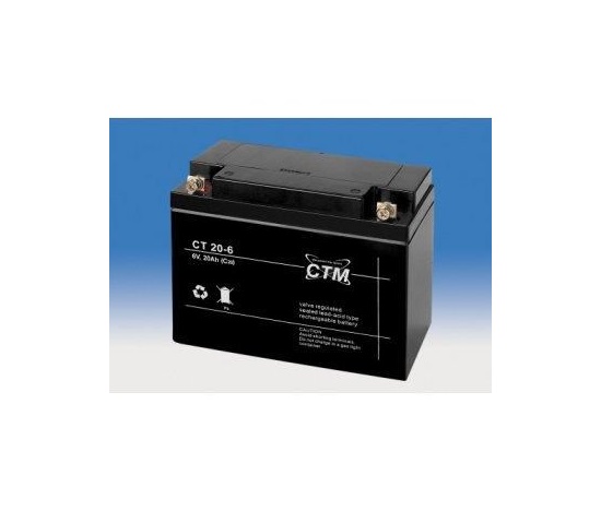 Baterie - CTM CT 6-20 (6V/20Ah - M5), životnost 5let