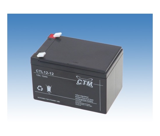 Baterie - CTM CTL 12-12L (12V/12Ah - Faston 250), životnost 10-12let