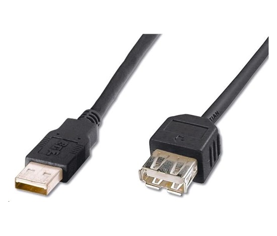 PREMIUMCORD Kabel USB 2.0 A-A 1m, prodlužovací (M/F) šedý