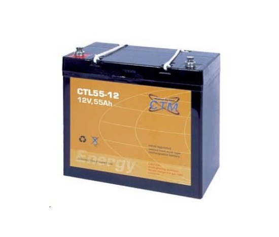 Baterie - CTM CTL 55-12 (12V/55Ah - M6), životnost 10-12let