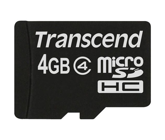 TRANSCEND MicroSDHC karta 4GB Class 4, bez adaptéru