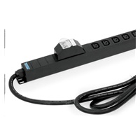 TRITON Vertikální rozvodný panel 20x IEC C13 + 4x IEC C19, 2x16A jistič, výška 1281mm, černý