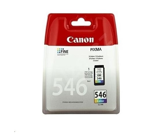 Canon CARTRIDGE CL-546 barevná pro Pixma iP, Pixma MG, Pixma MX a Pixma TS 205, 305, 315x, 345x, 2450, 3452, 255x, 255xs, 2850, 2950, 305x, 3052, 495 a 3053 (180 str.)
