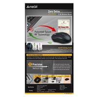 A4tech G3-200N, V-Track, bezdrátová optická myš, 2.4GHz, 10m dosah, černá