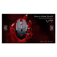 A4tech BLOODY V7 herní myš, až 3200DPI, HoleLess  technologie, 160KB paměť, USB, CORE 2, kovové podložky