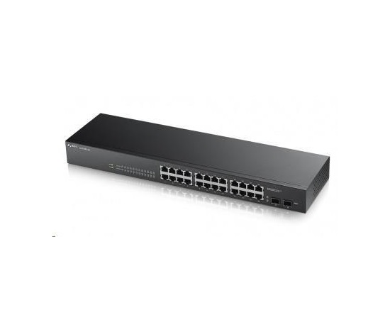 Zyxel GS1900-24 v2 26-port Gigabit Web Smart switch, 24x gigabit RJ45, 2x SFP, fanless