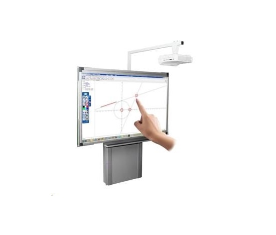 SET - Dotyková interaktivní tabule (e-board touch 87", Projektor+Držák, Stojan posuvný)