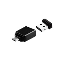VERBATIM Flash Disk 32GB Store ‘n‘ Stay Nano + micro USB OTG adaptér, USB 2.0, černá