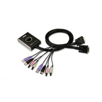 ATEN přepínač KVM 2-port DVI KVMP USB2.0, mini, audio, 1.2m kabely