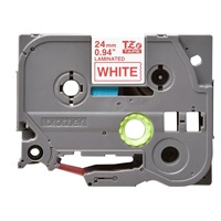 BROTHER TZE252 - kazeta TZ šířky 24mm, laminovaná TZE-252, bílá/červené písmo