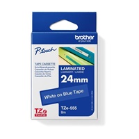BROTHER TZE555 - kazeta TZ šířky 24mm, laminovaná TZE-555, modrá/bílé písmo