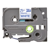 BROTHER TZE243 - kazeta TZ šířky 18mm, laminovaná TZE-243, bílá/modré písmo