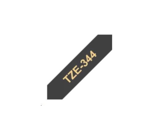 BROTHER TZE344 - kazeta TZ šířky 18mm, laminovaná TZE-344, černá / zlaté písmo - gold