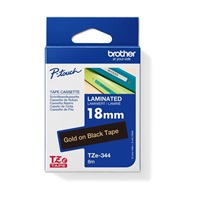 BROTHER TZE344 - kazeta TZ šířky 18mm, laminovaná TZE-344, černá / zlaté písmo - gold