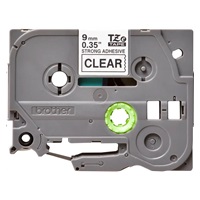BROTHER TZES121 - kazeta TZ šířky 9mm, extrémně adhesivní lamino TZE-S121, průsvitná/černé písmo