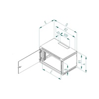 19" rozvaděč jednodílný 9U/400mm