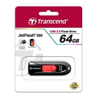TRANSCEND Flash Disk 64GB JetFlash®590K, USB 2.0 (R:16/W:6 MB/s) černá