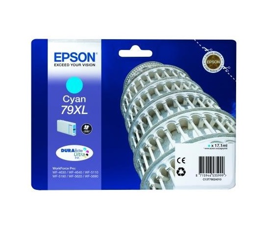 EPSON Ink bar WorkForce-5xxx Series Ink Cartridge 79 XL Cyan - 17,1ml, BAR 2000 stran