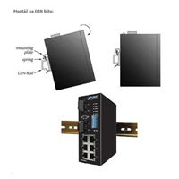 Planet ISW-501T, 5x 10/100, DIN,IP30, rozšířený teplotní rozsah -40~75 st.C