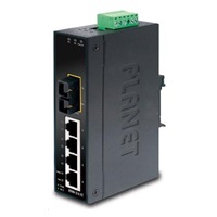 Planet ISW-511T, 4x 10/100Base-TX+ 1x 100FX 2km, MM, DIN, IP30, -40~75°C