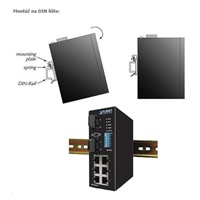 Planet ISW-511T, 4x 10/100Base-TX+ 1x 100FX 2km, MM, DIN, IP30, -40~75°C