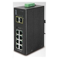 Planet IGS-10020MT, 8X 1000BASE-T, 2X SFP, DIN, IP30, -40 AŽ 75°C, WEB/SNMPV3, VLAN, IGMPV3, ESD+EFT, IPV6