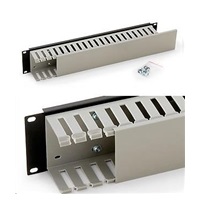 19" vyvazovací panel 2U jednostranná plastová lišta, šedá