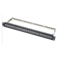 19" Patch panel XtendLan 24port, STP, Cat6A, 30µm, duální svorkovnice, černý