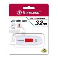 TRANSCEND Flash Disk 32GB JetFlash®590W, USB 2.0 (R:16/W:6 MB/s) bílá