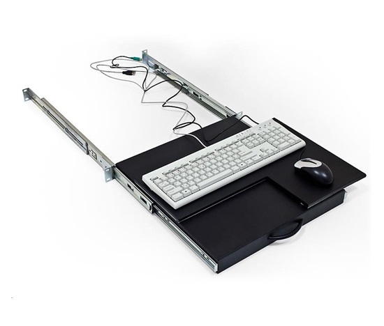19“ polička výsuvná/otočná pro klávesnici a myš, výška 60 mm