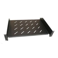 Police s perforací 19", 2U/280mm, nosnost 45kg, černá