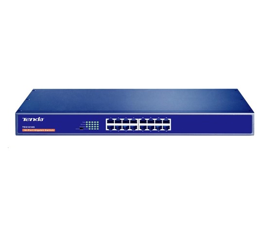 Tenda TEG1016G 16-Port Gigabit Ethernet Switch, 10/100/1000 Mb/s, Rackmount