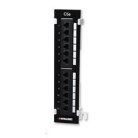 Intellinet Patch panel, 12 port Cat5e, UTP, černý, na zeď