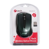 C-TECH myš WLM-01, černá, bezdrátová, USB nano receiver