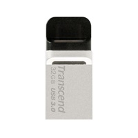 TRANSCEND Flash Disk 32GB JetFlash®880S, USB 3.0/micro USB (R:90/W:20 MB/s) stříbrná